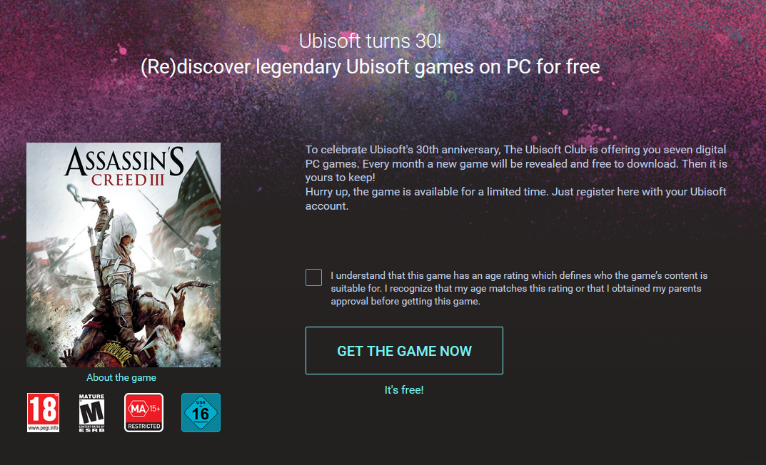 Ubi est. Assassin's Creed раздача. Ubisoft games. Ассасин Крид 3 ключ продукта.
